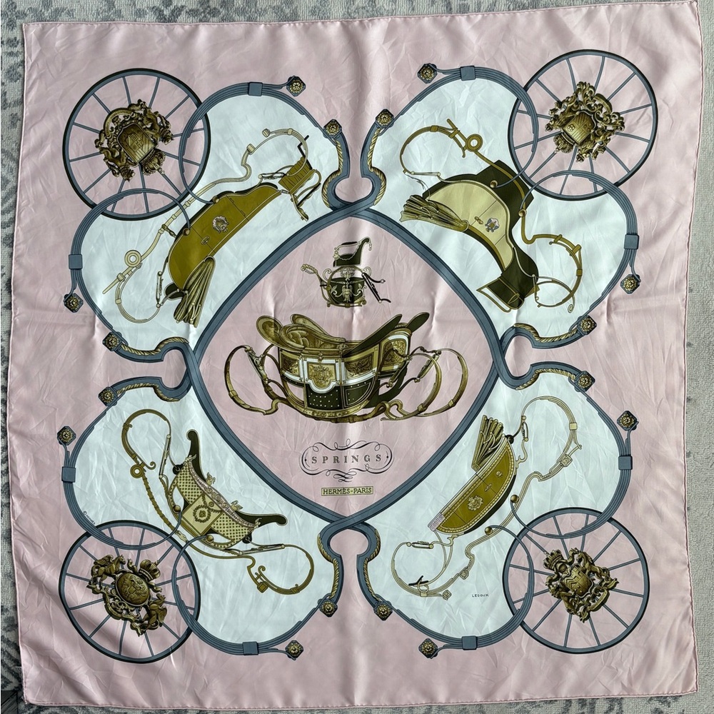 Vintage Hermes Carre 90 Springs Silk Scarf